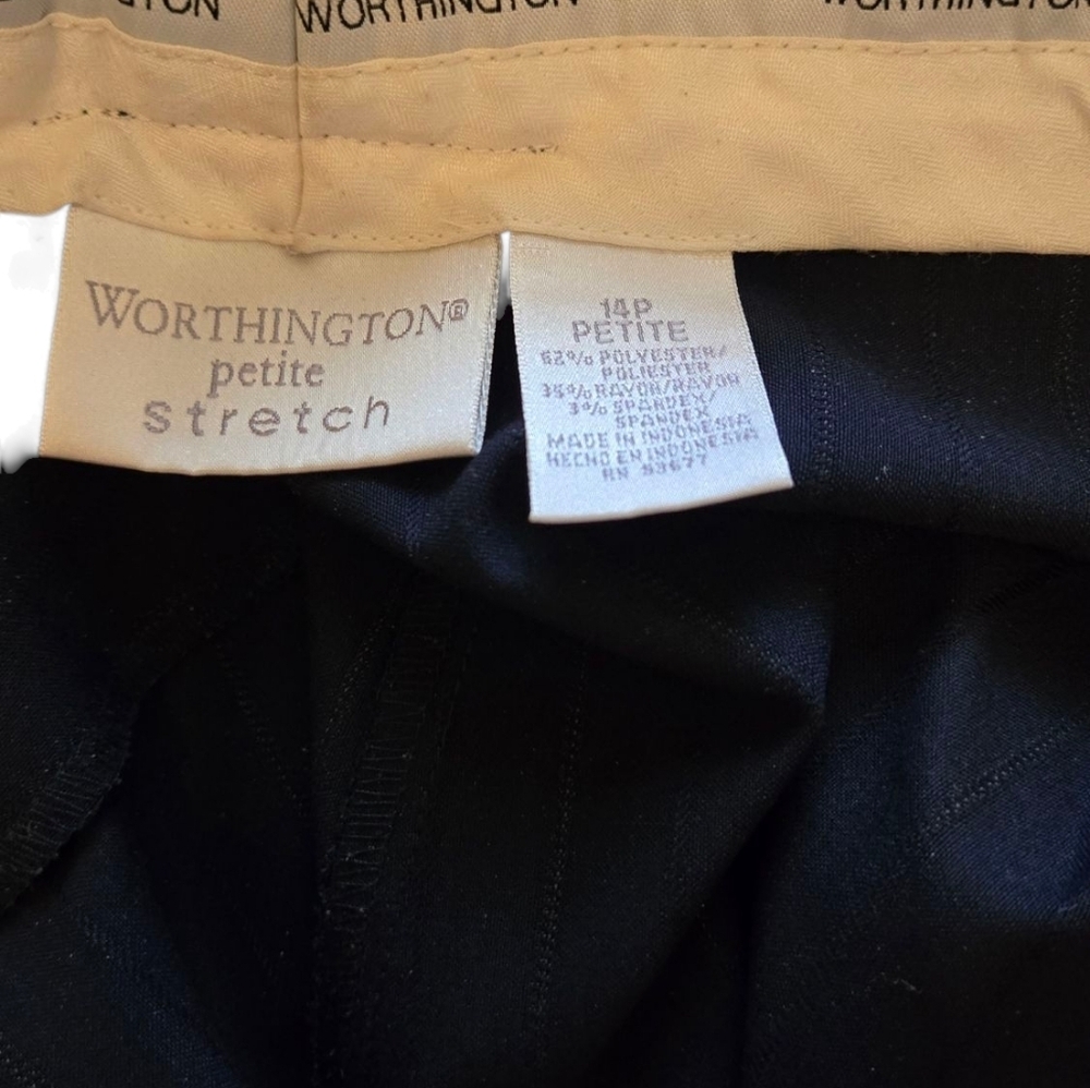 Worthington Petite 2-Piece Navy Pinstripe Pantsuit - Size 14P Vintage - Picture 6 of 8